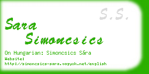 sara simoncsics business card