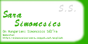 sara simoncsics business card